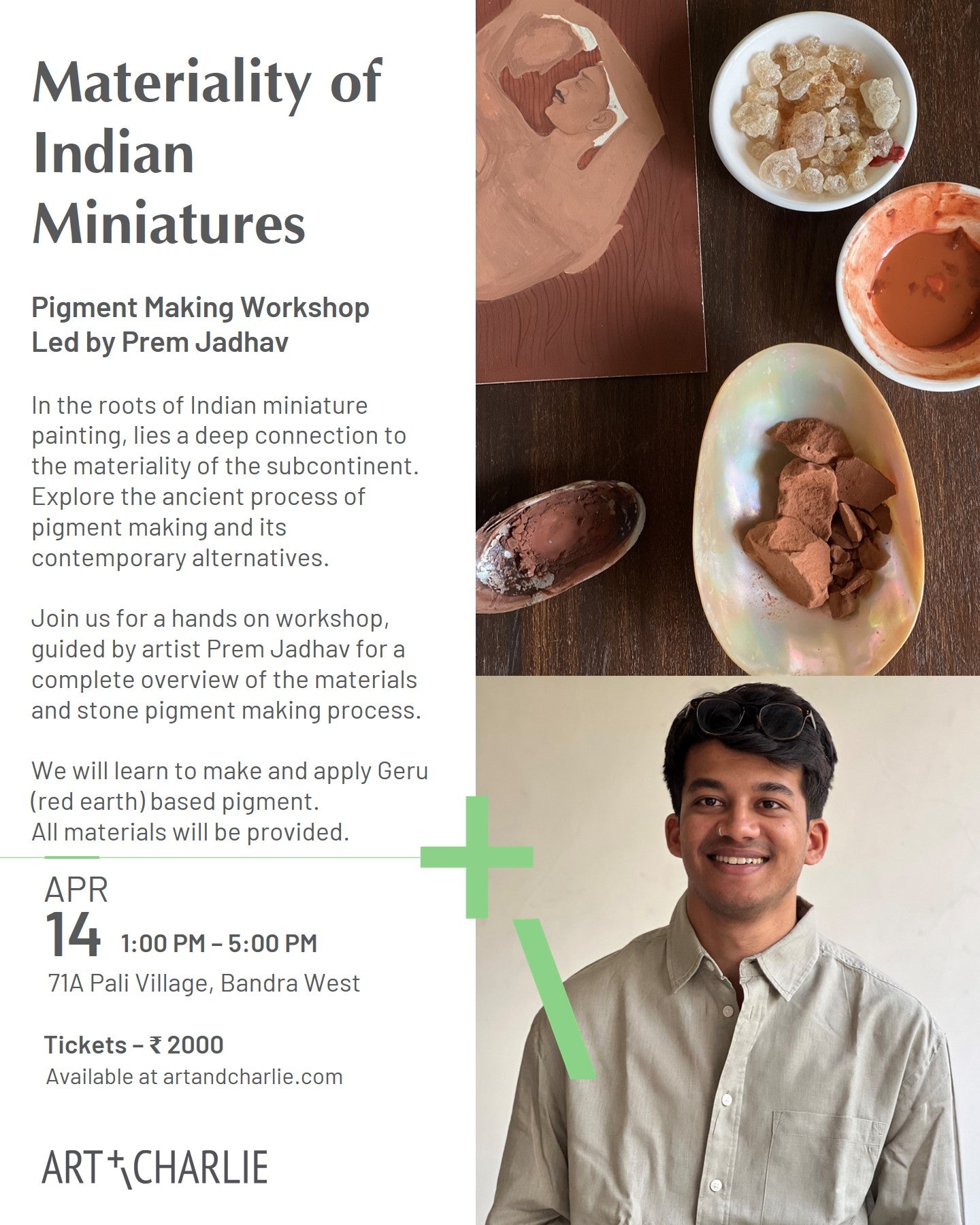 Ticket - Pigment Making Workshop: Materiality of Indian Miniatures - April 14 - 1 PM