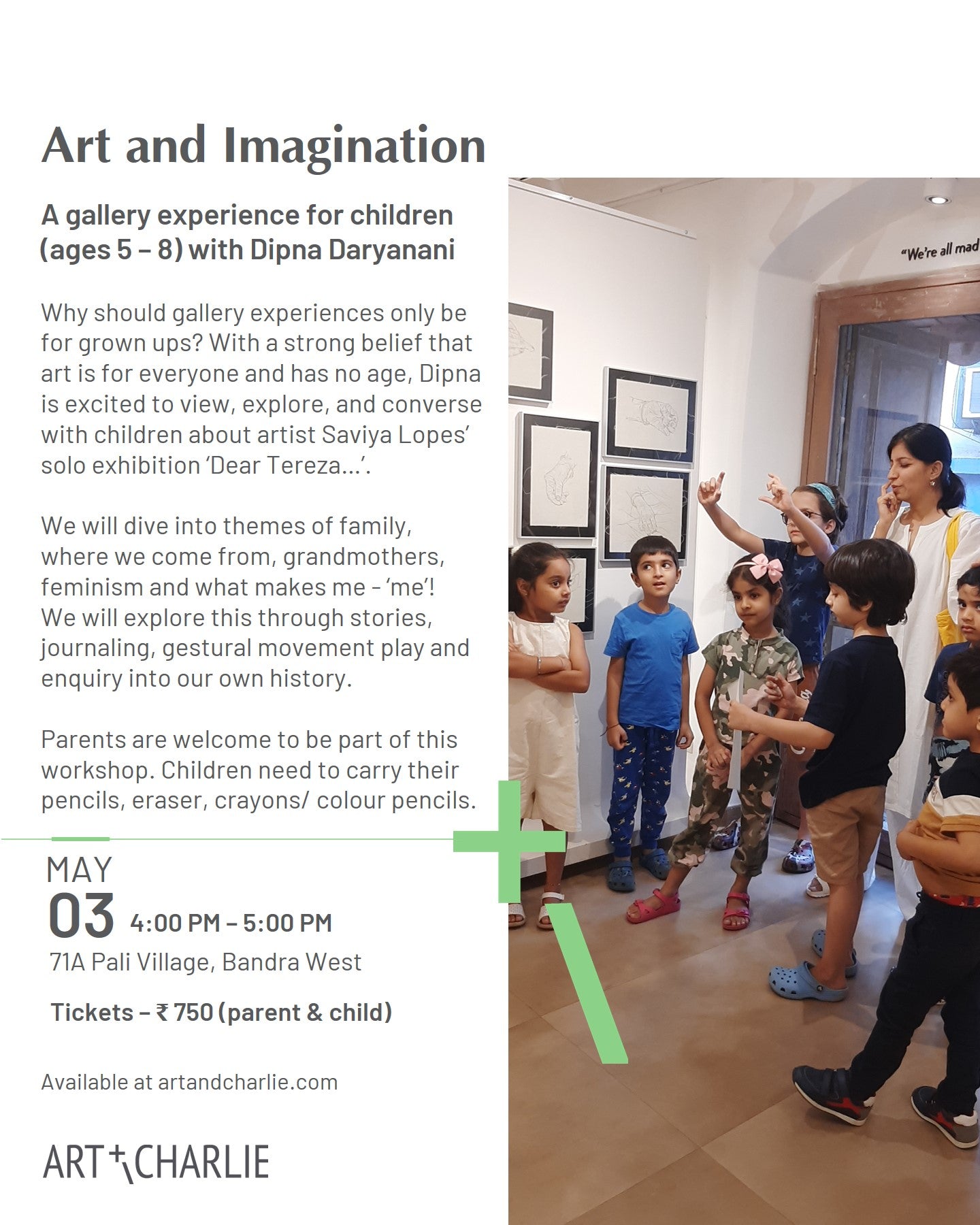Ticket - Art and  Imagination - May 03 (5 to 8 years) (parent & child)