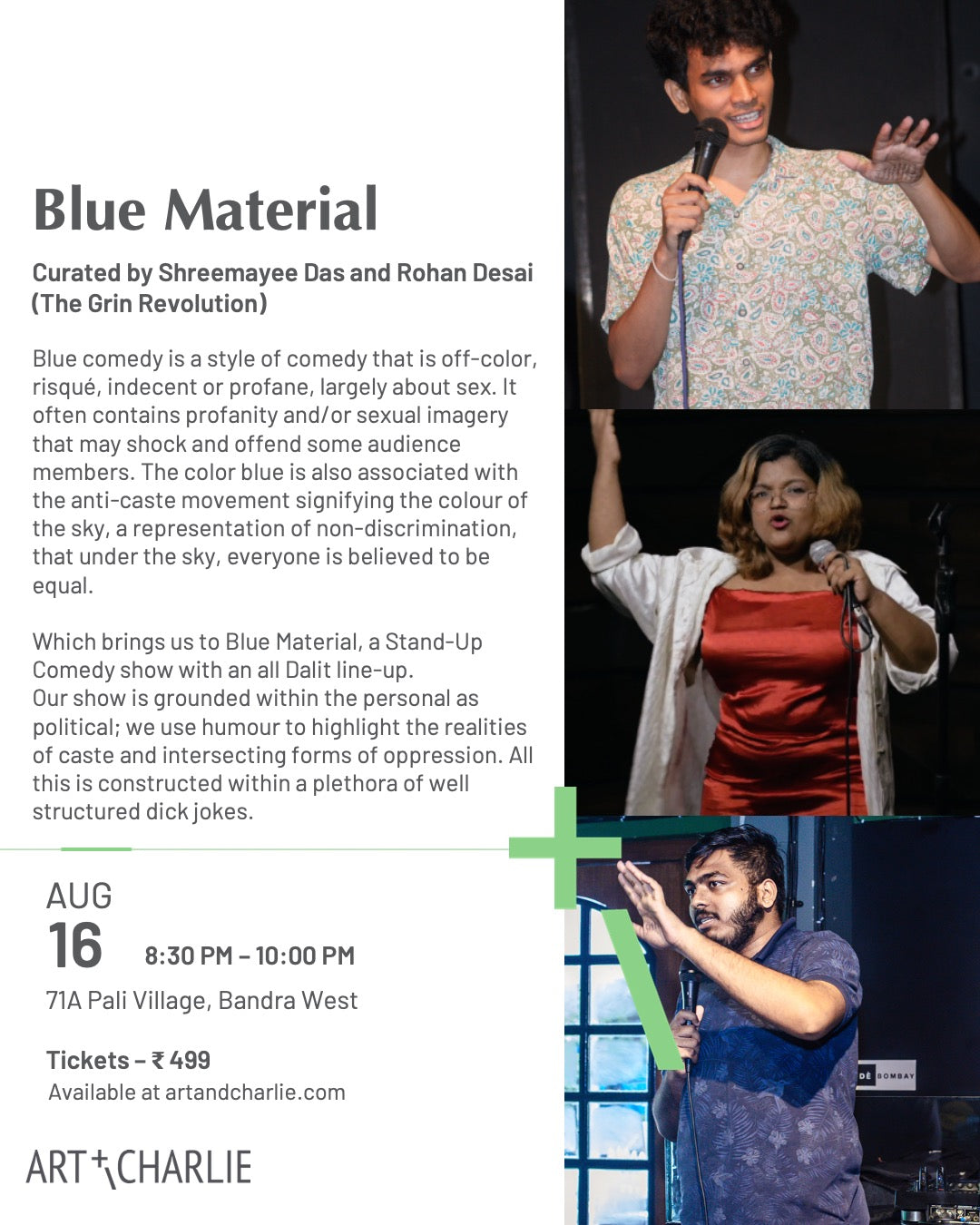 Ticket - Comedy - Blue Material - 16th August - 8:30 PM