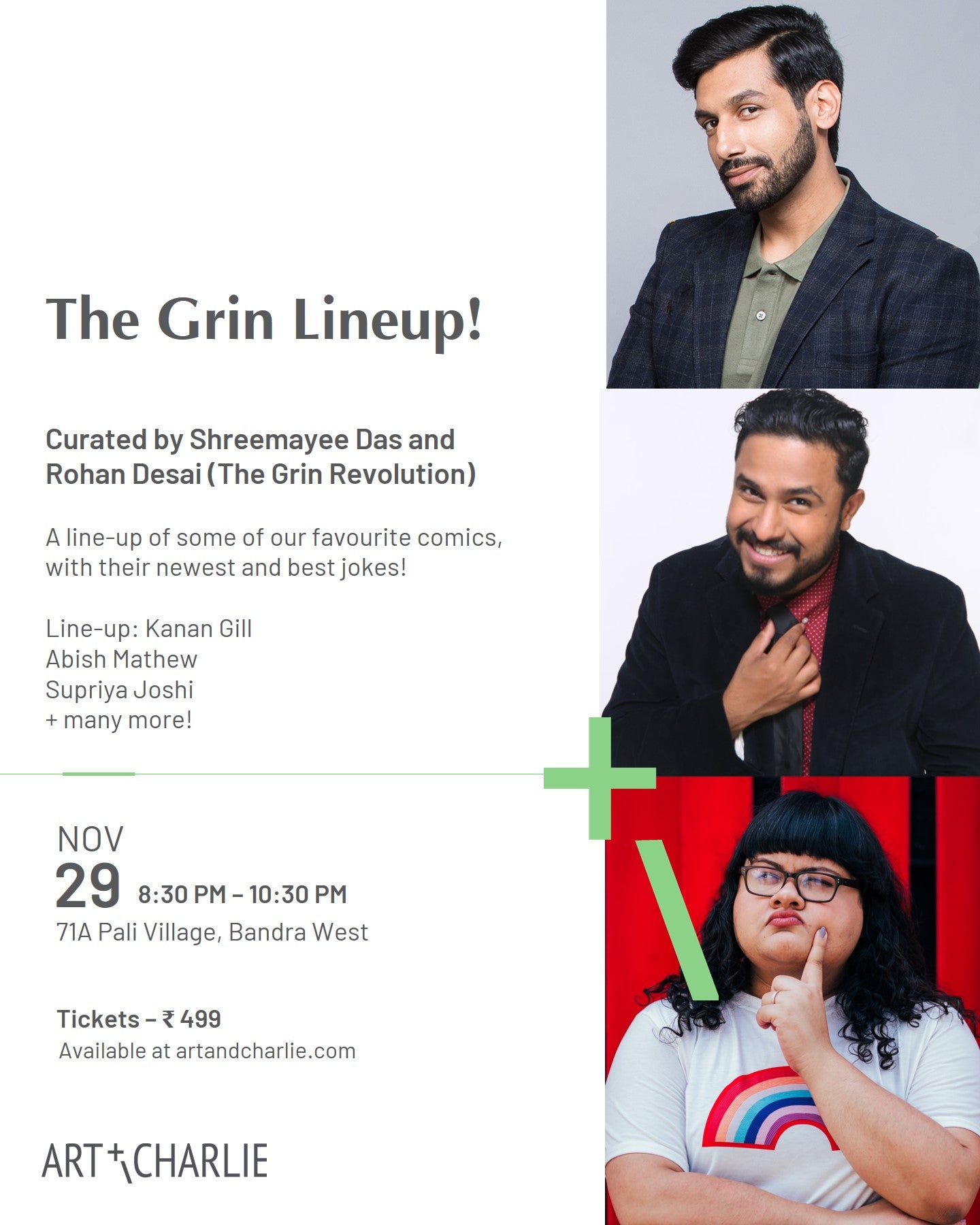 Ticket - Comedy - The Grin Lineup! - Nov 29 - 8:30 PM to 10:30 PM