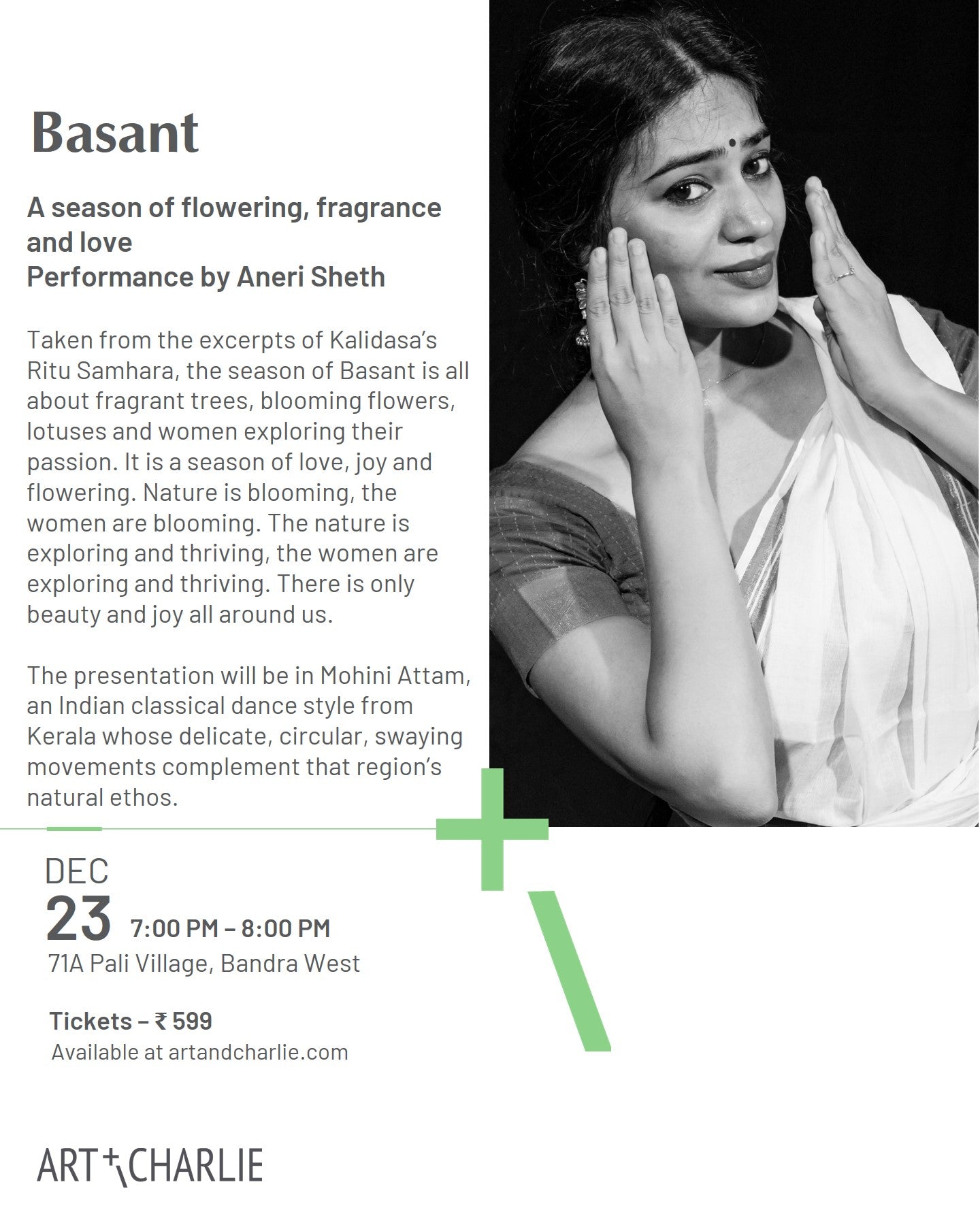 Ticket - Performance - Dec 23 - Basant - Aneri Sheth - 7 PM