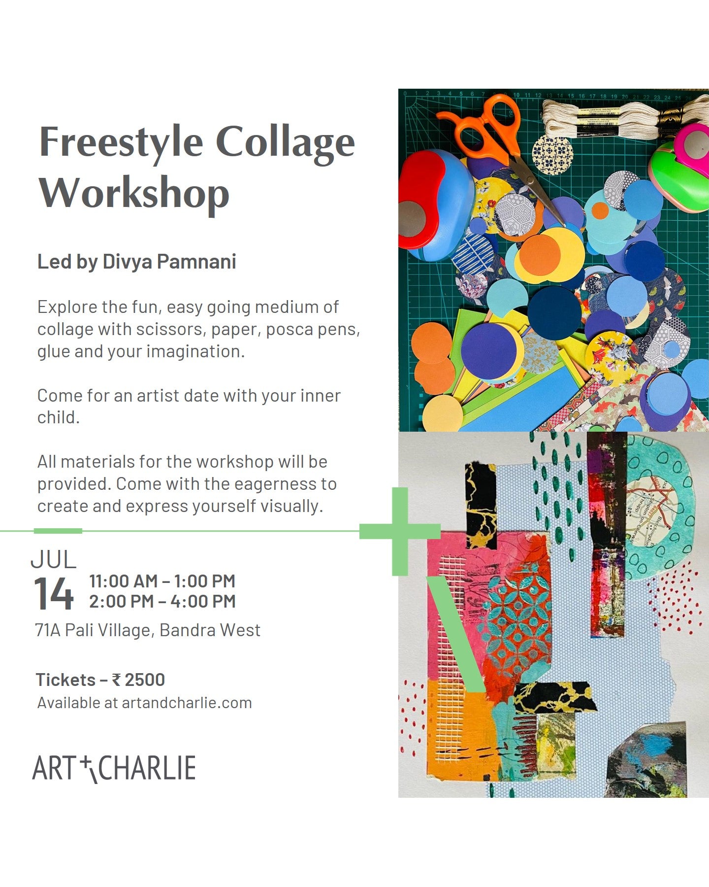 Ticket - Freestyle Collage Workshop - Divya Pamnani - July 14