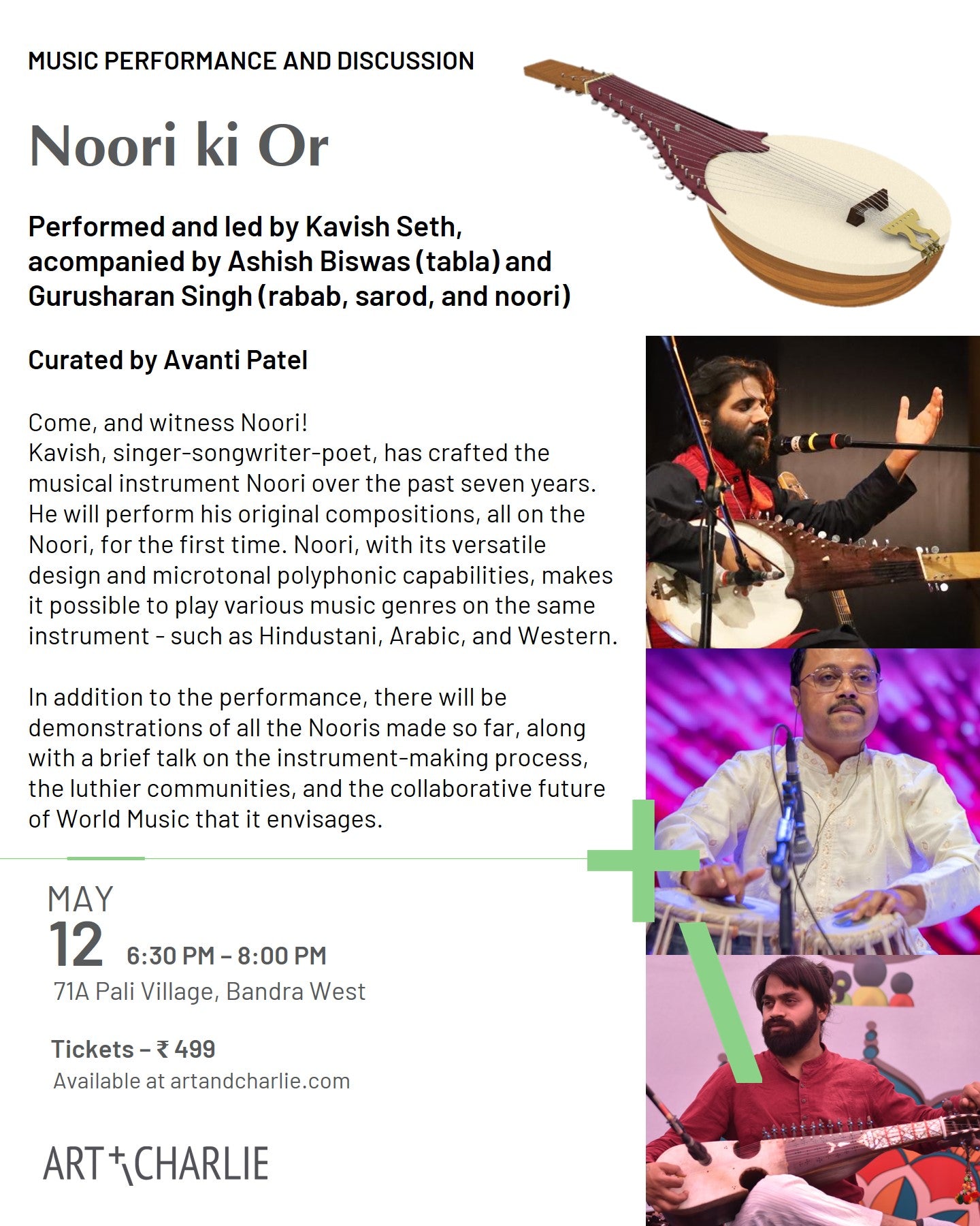 Ticket - Noori ki or - Kavish Seth - 12 May - 6:30 PM