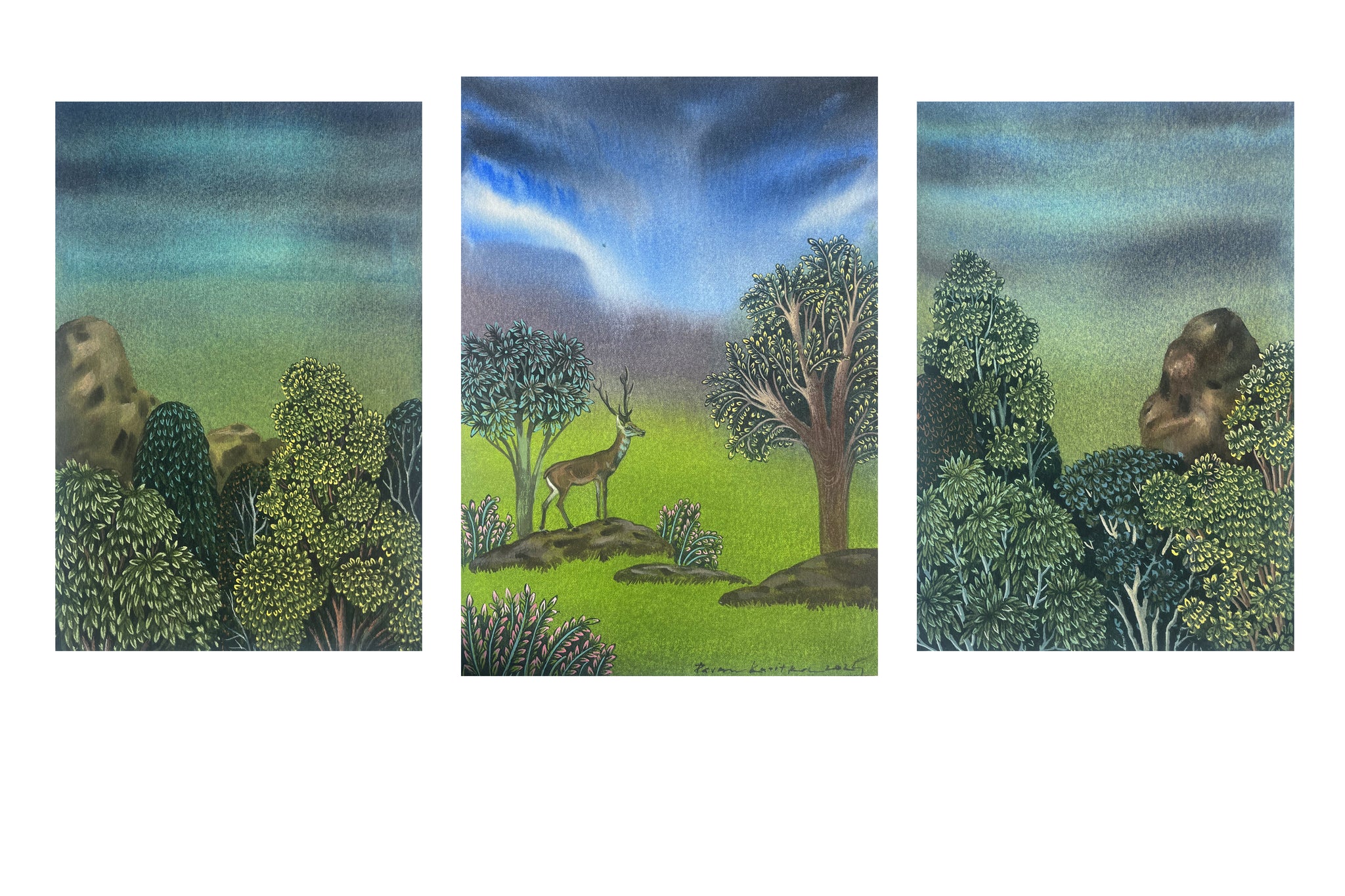 Nature I  (triptych)  by Pavan Kavitkar