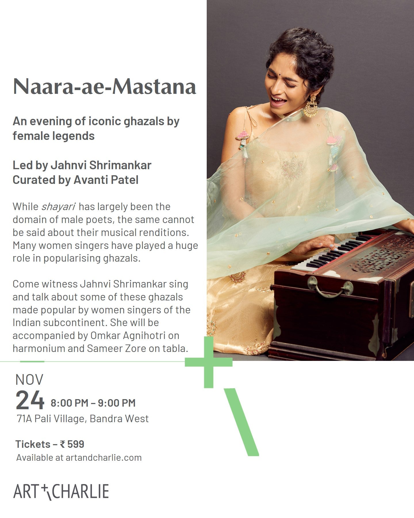 Ticket - Naara-ae-Mastana - Jahnvi Shrimankar - 24 Nov - 8 PM