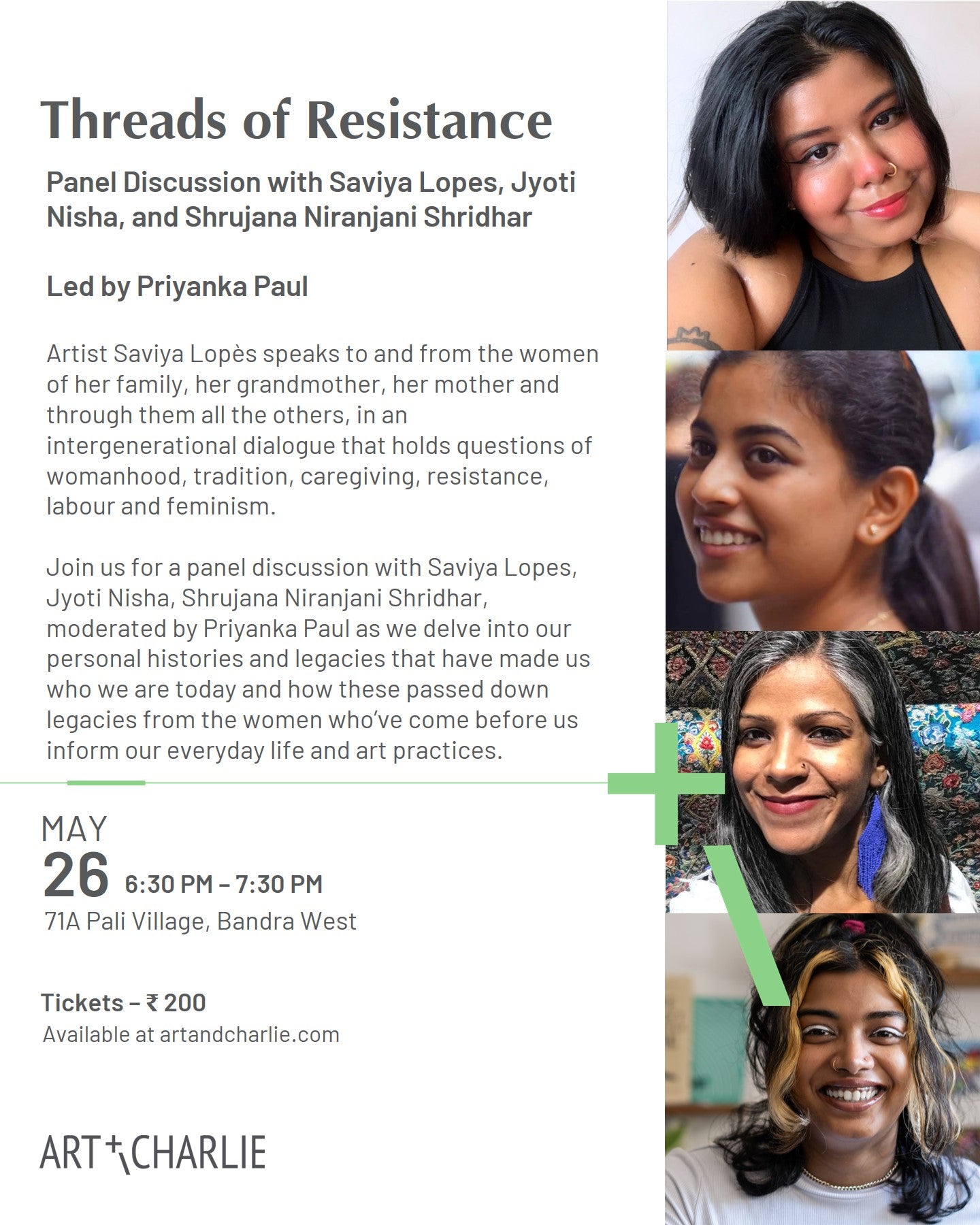 Ticket - Threads of Resistance - Panel Discussion - 26 May - 6:30 PM