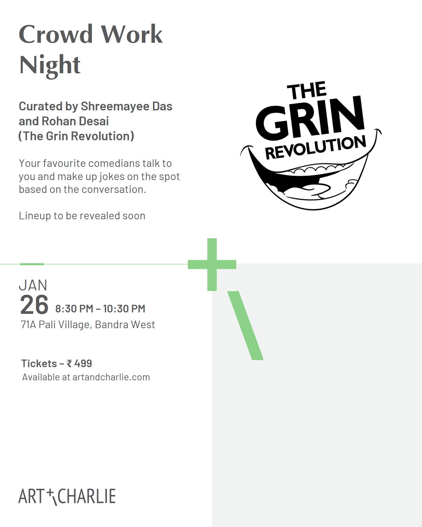Ticket - Crowd Work Night - The Grin Revolution - 26 Jan