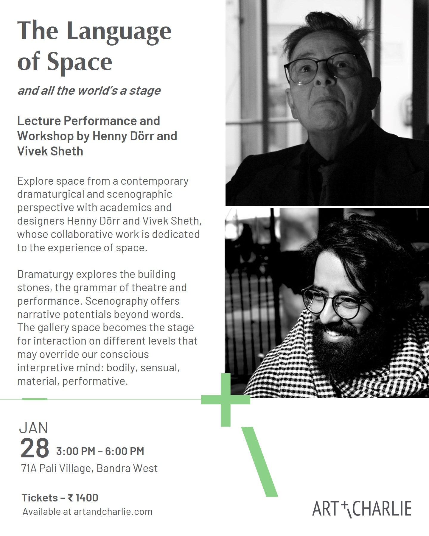 Ticket - Workshop - The Language of Space / and all the world's a stage - 28 Jan